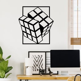 Wallity Rubik's Cube Escultura de pared negra